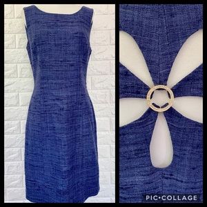 Trina Turk Raw Silk Dress Cut Out Back